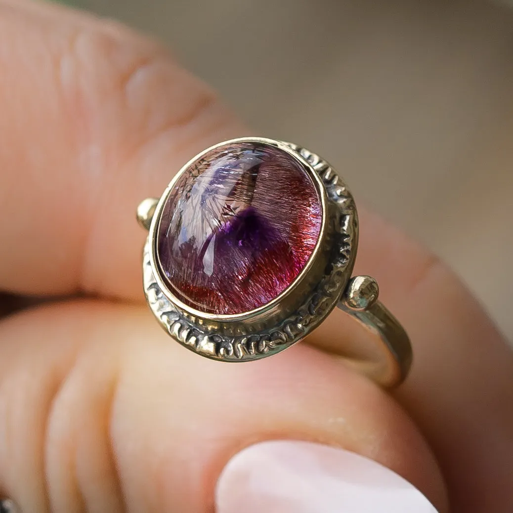 14k Gold Super Seven Ring