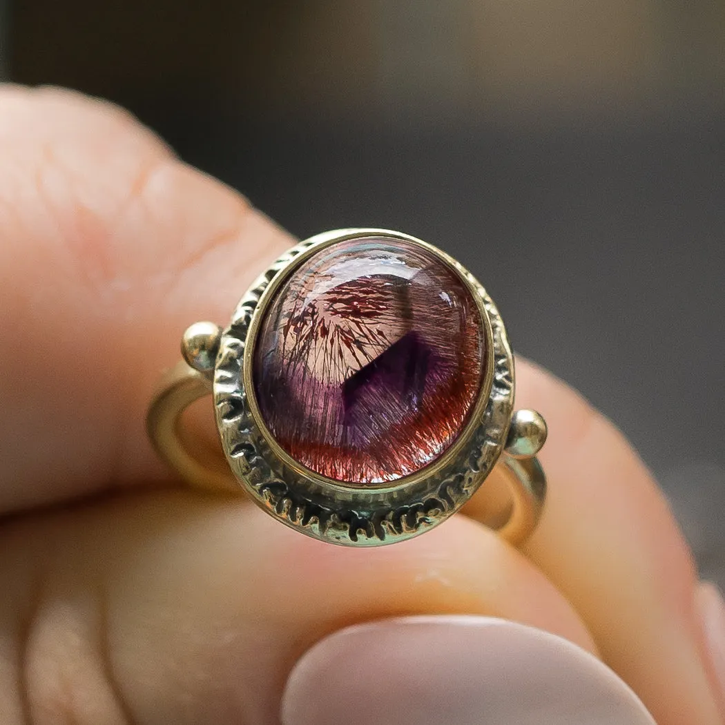14k Gold Super Seven Ring