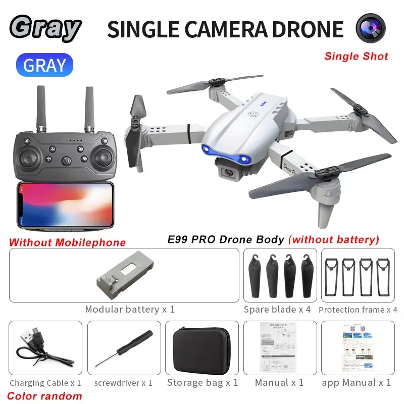 2024 E99Pro RC Drone 4K Professinal with 1080P Wide Angle HD Camera Foldable Helicopter WIFI FPV Height Hold Gift Toy