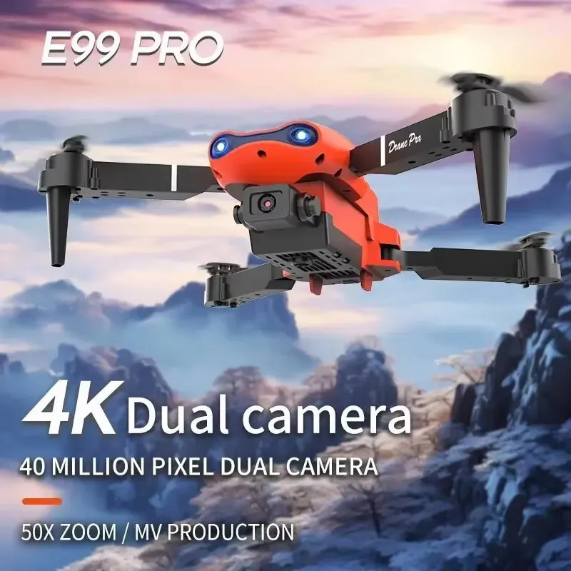 2024 E99Pro RC Drone 4K Professinal with 1080P Wide Angle HD Camera Foldable Helicopter WIFI FPV Height Hold Gift Toy