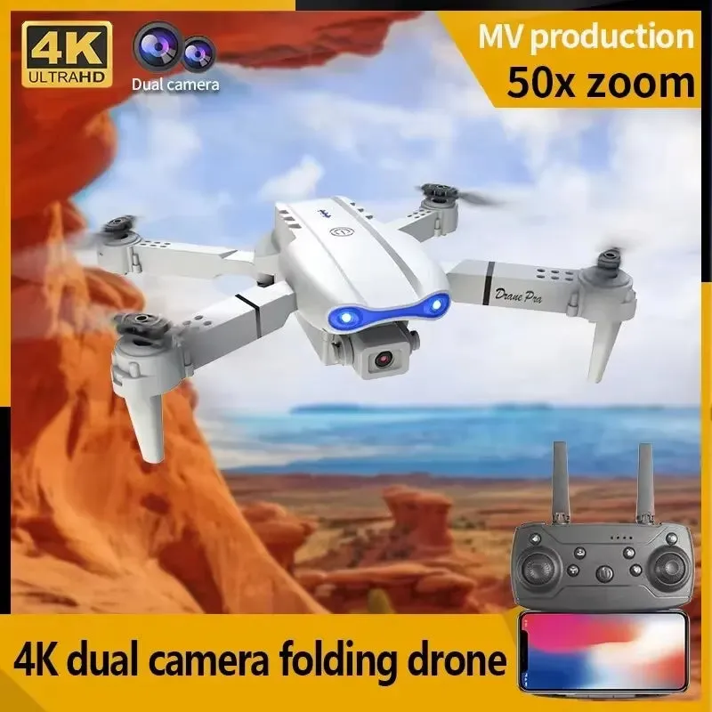 2024 E99Pro RC Drone 4K Professinal with 1080P Wide Angle HD Camera Foldable Helicopter WIFI FPV Height Hold Gift Toy
