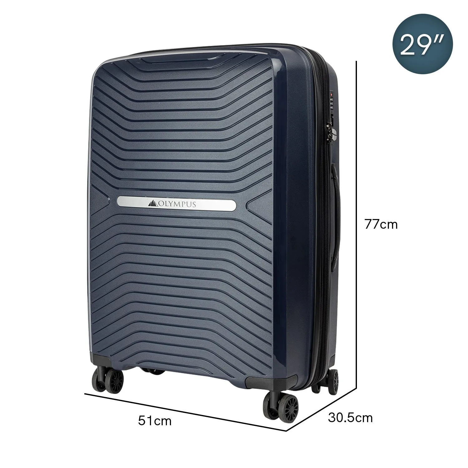 3PC Astra Luggage Set Hard Shell Suitcase - Aegean Blue