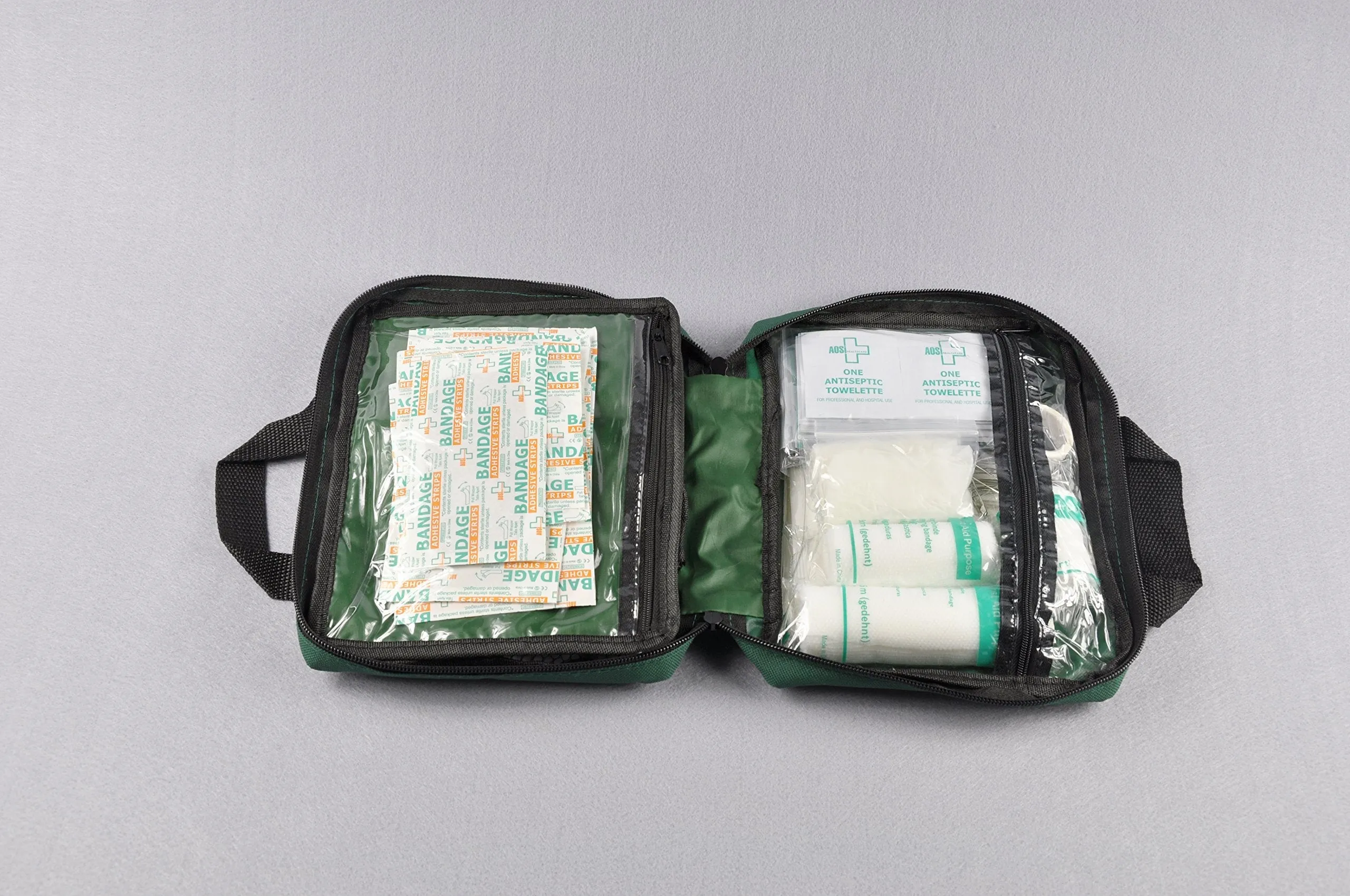 99pcs Supreme First Aid Kit Bag - Inc. Eye Wash, Crepe, Ice Pack, Thermal Blanket - Home, Office, Vehicle, Workplace, Travel, Camping (Green) Green