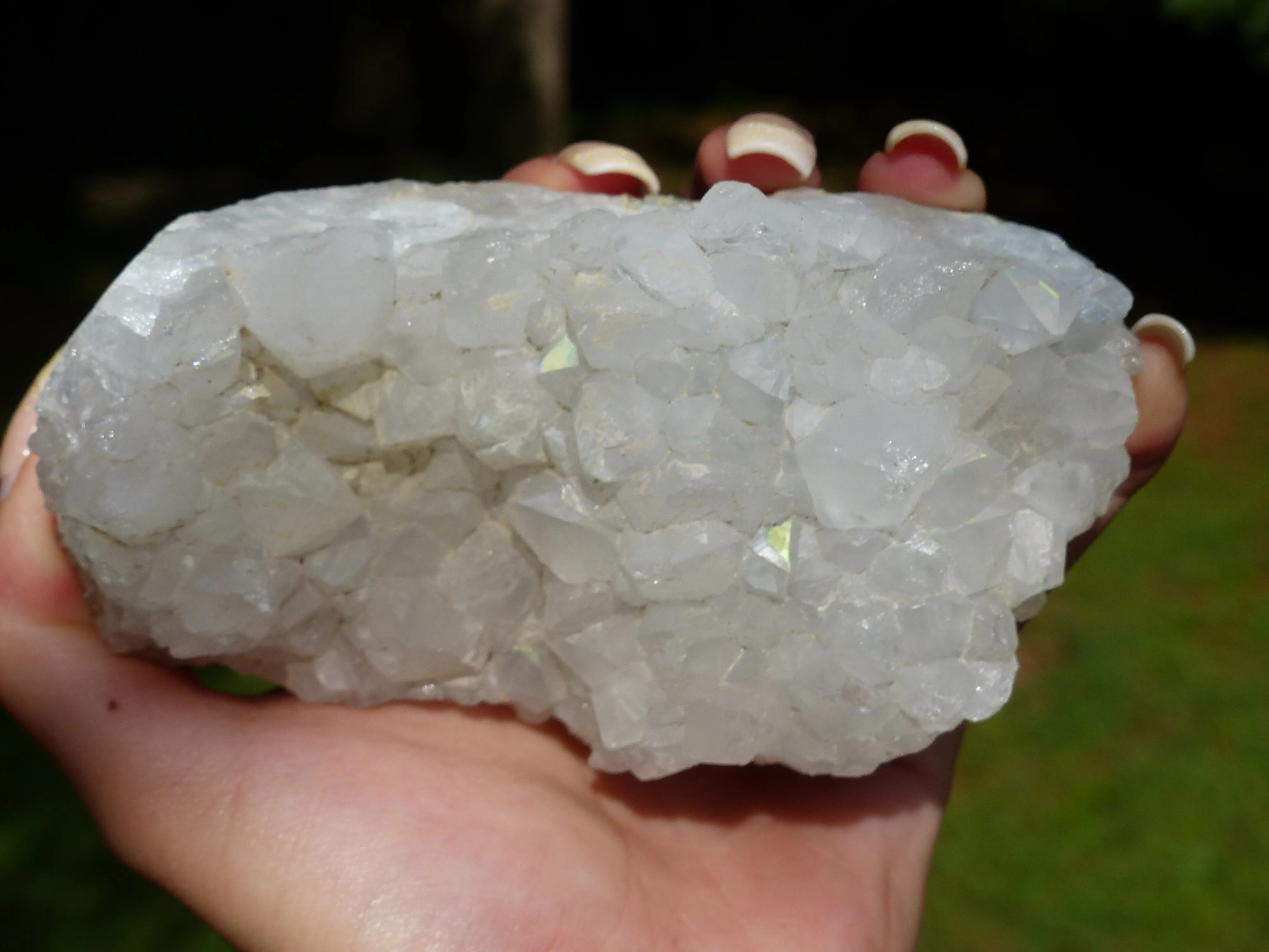 Anandalite Cluster, Natural Aurora Quartz Cluster