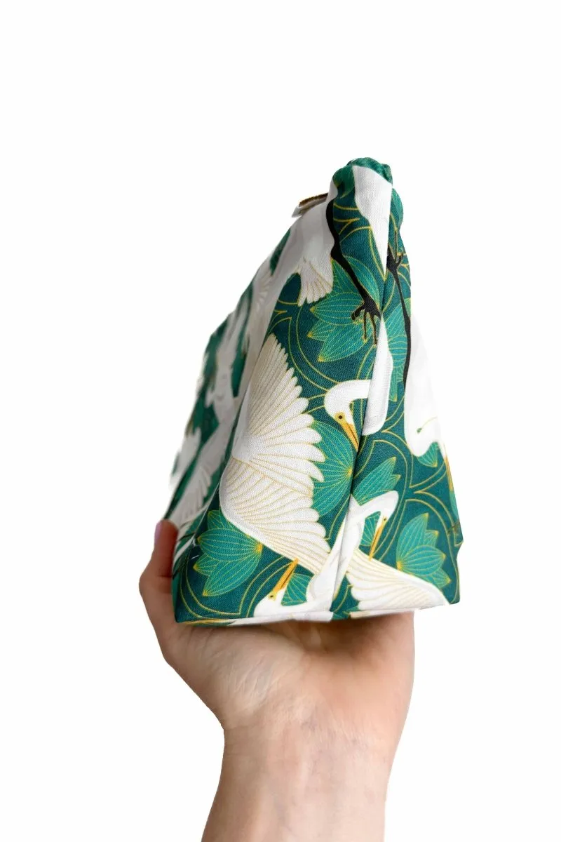 Art Deco Great Egret Maxx Cosmetic Bag