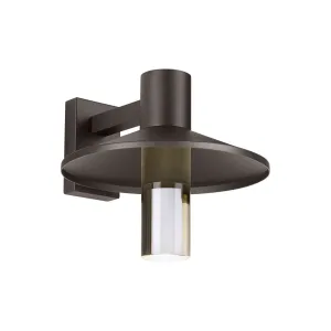 Ash 16 In. LED Hi-Output Outdoor Wall Sconce 1255 Lumens 2700K Surge Protection Bronze Finish Clear Cylinder