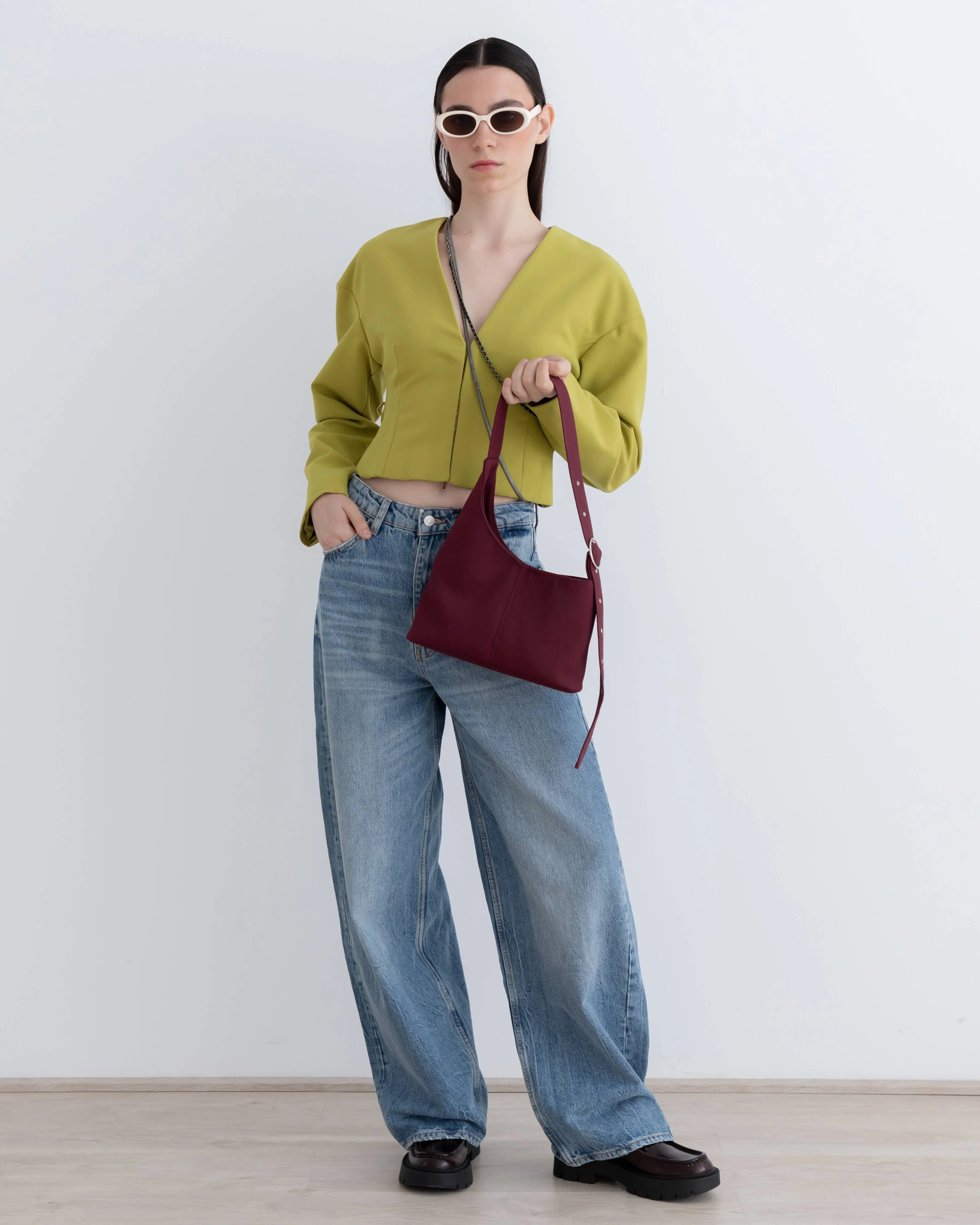Asymmetrical bag - Simona: Burgundy