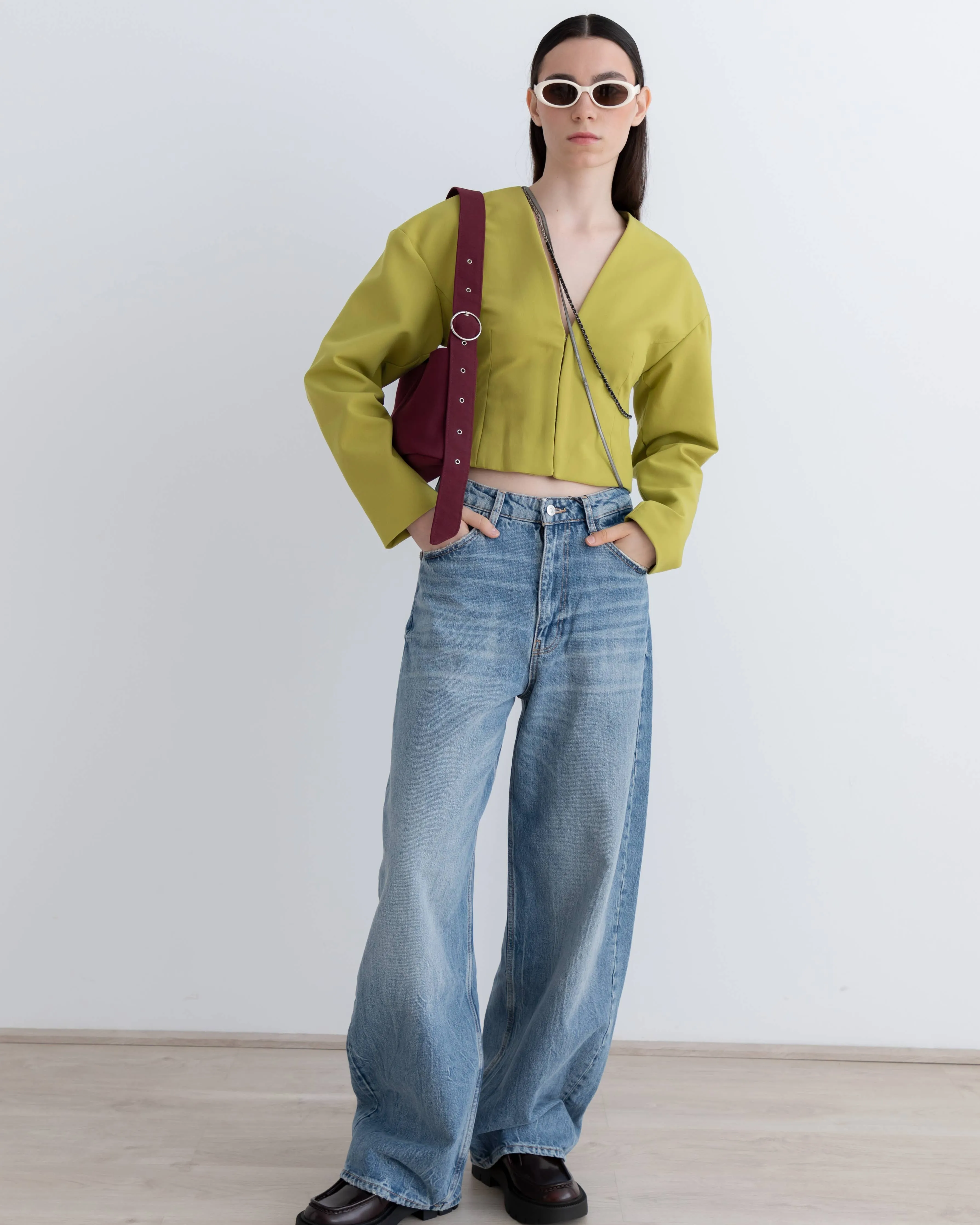 Asymmetrical bag - Simona: Burgundy