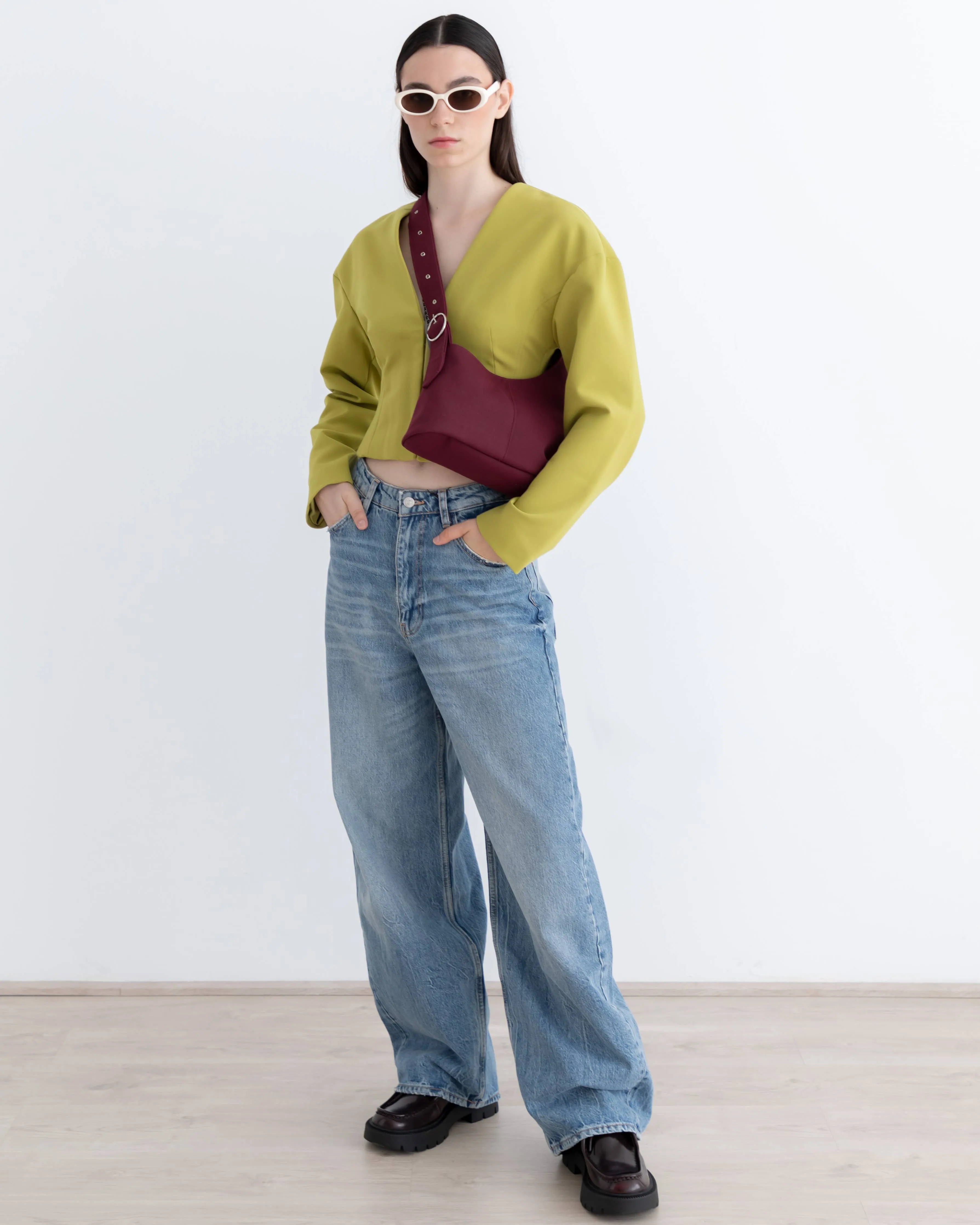Asymmetrical bag - Simona: Burgundy