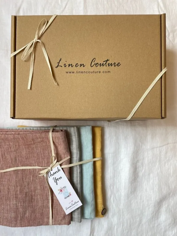 Baby Blue linen large makeup bag