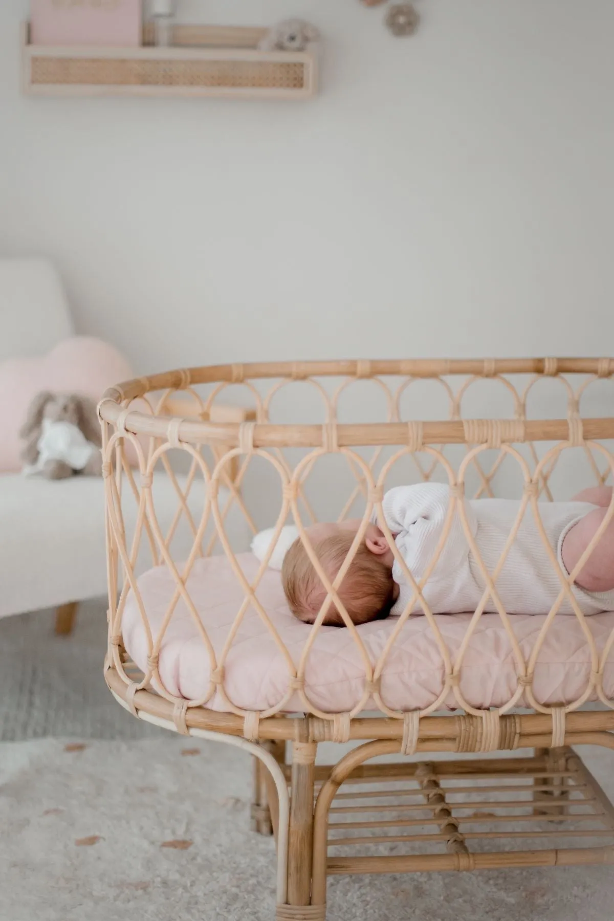 Bambella Designs Waterproof Bassinet Sheet/Change Mat Cover | Lullaby Pink