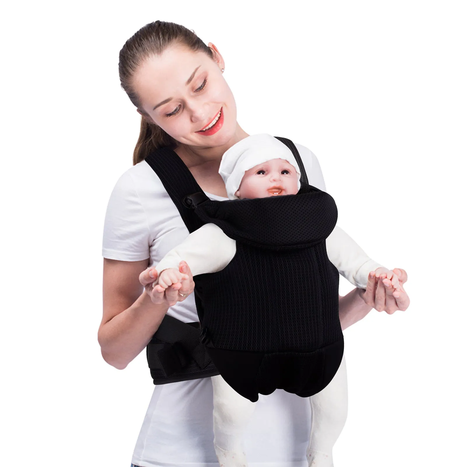 Bebamour Baby Carrier Front and Back Baby Carrier with 2 Shoulder Bibs