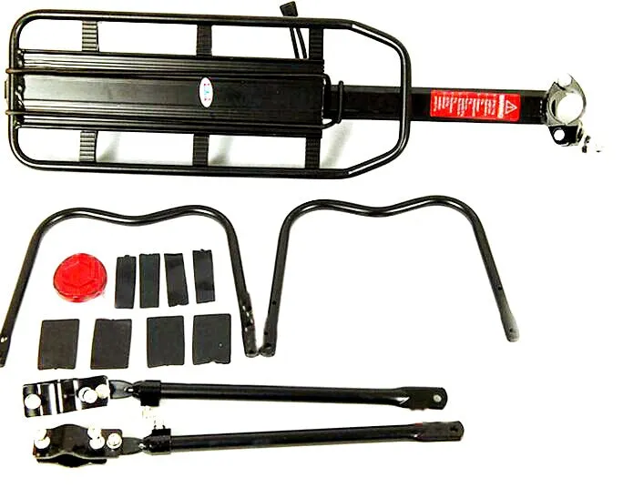 Bicycle aluminum luggage carrier Velo rear wheel transport carrier incl. reflector (up to 50kg) - black