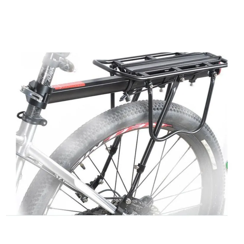 Bicycle aluminum luggage carrier Velo rear wheel transport carrier incl. reflector (up to 50kg) - black