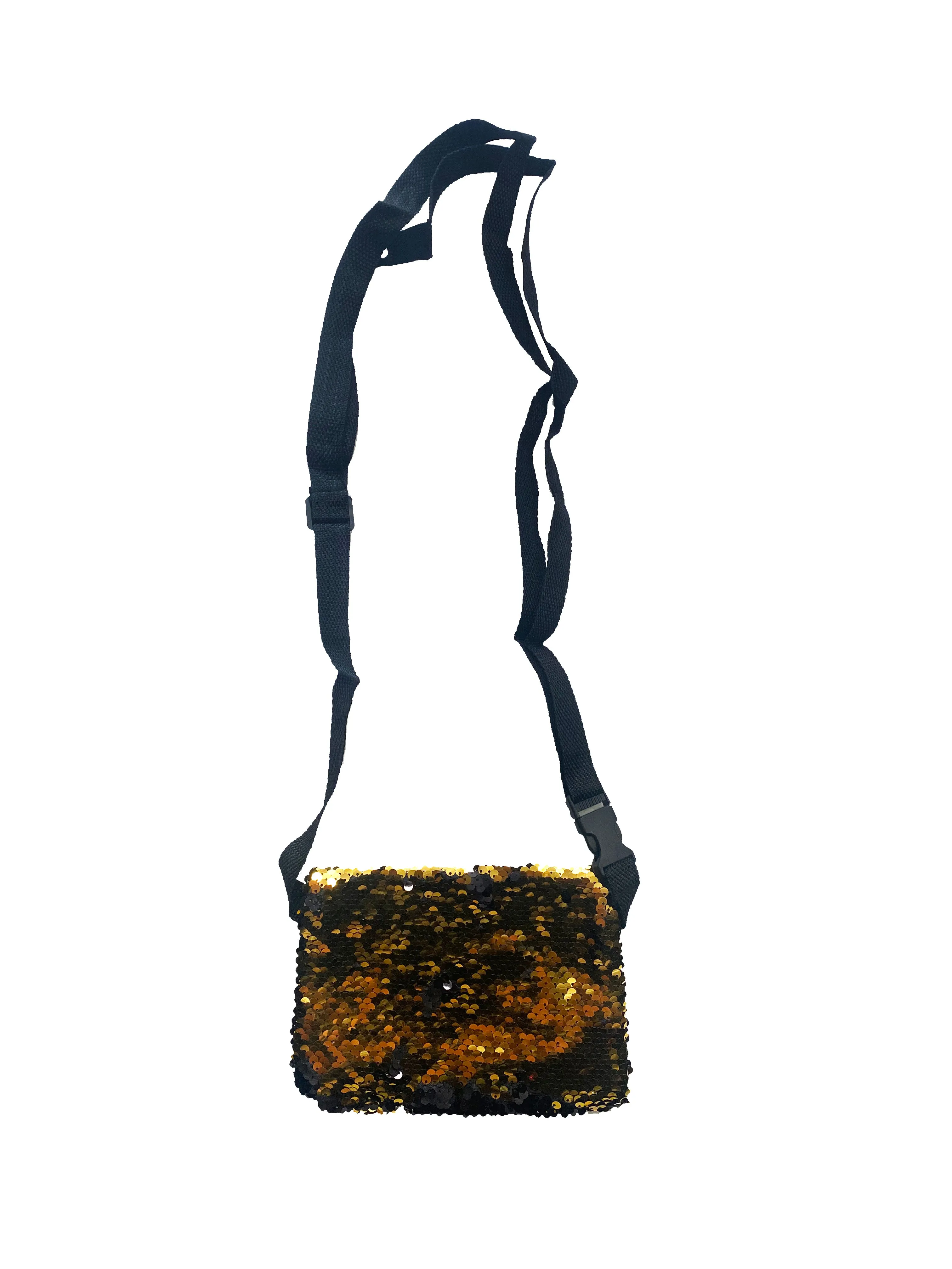 Black and Gold Reversible Crossbody Fanny/Sling Bag (NFL Compliant)