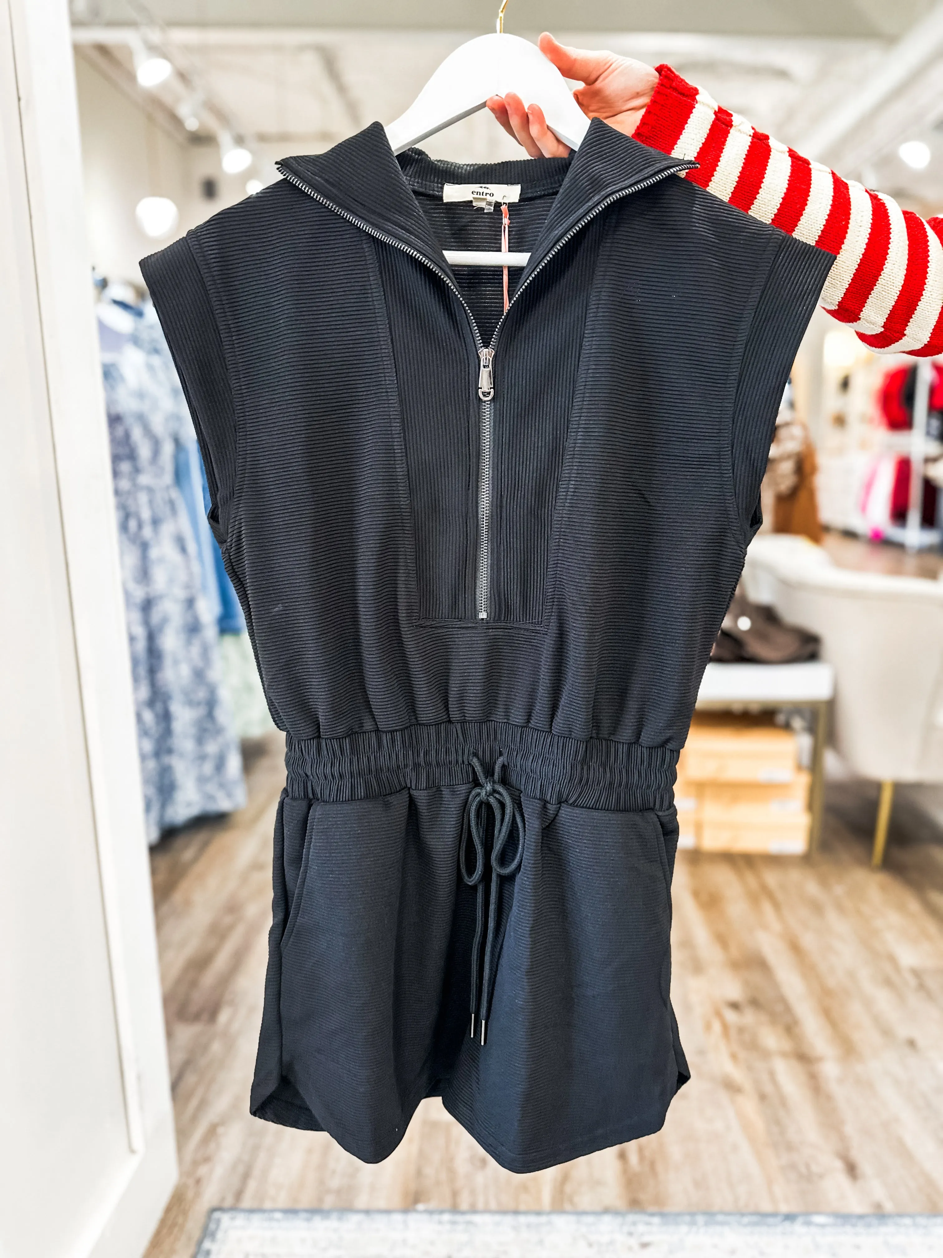Black On The Run Athleisure Romper