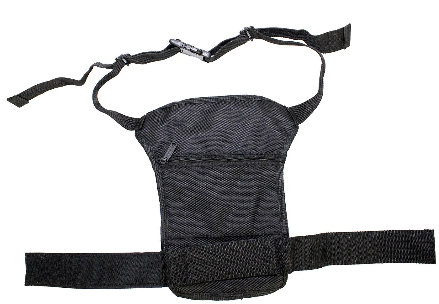 Black Textile Multi Pocket Thigh Bag with Gun Pocket