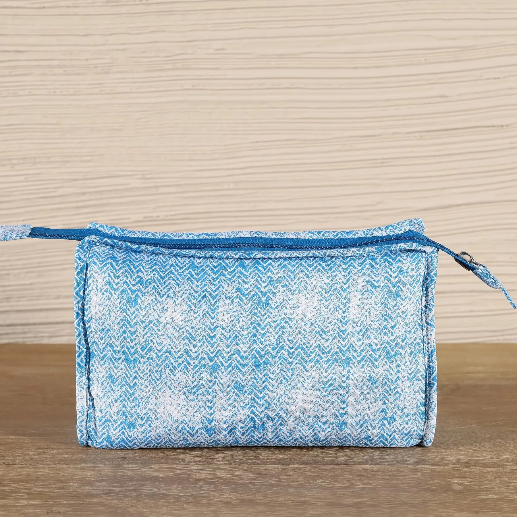 Blue Color Cotton Toilet Bag