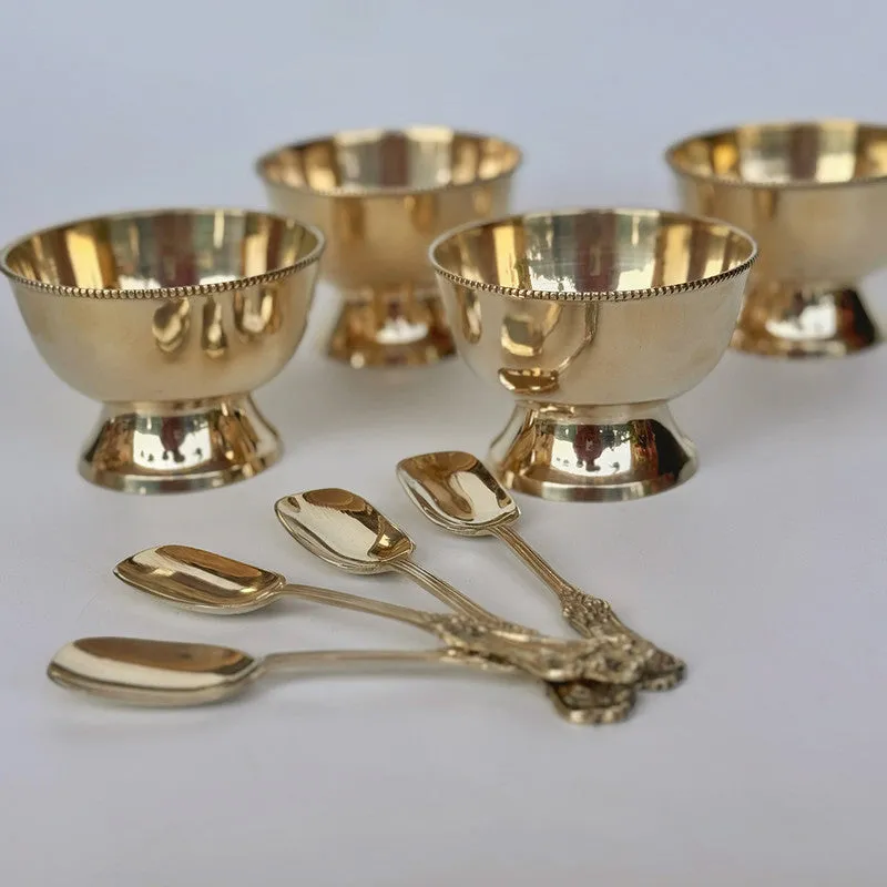 Brass Dessert Bowls | Set of 4