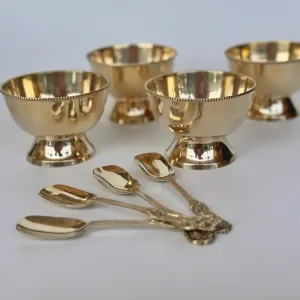 Brass Dessert Bowls | Set of 4