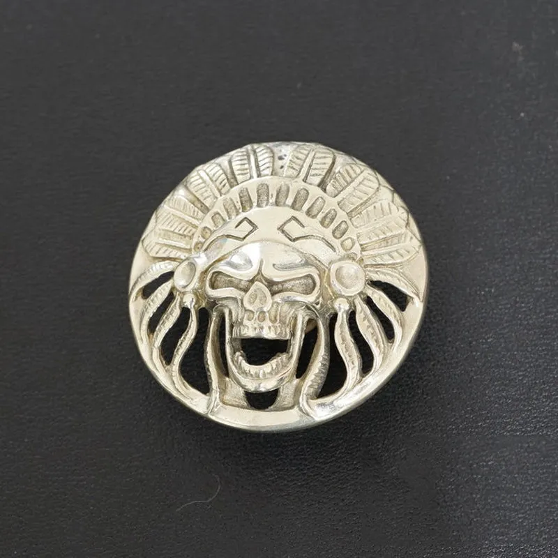 Brass Wallet Conchos Skull Conchos Button Indian Chief Conchos Screw Back Decorate Concho Skull Biker Wallet Concho Wallet Conchos