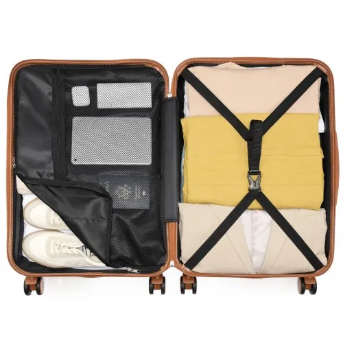 British Traveller 28-Inch Hard Shell Suitcase - Lightweight, Durable, Scratch-Resistant with TSA Lock - White