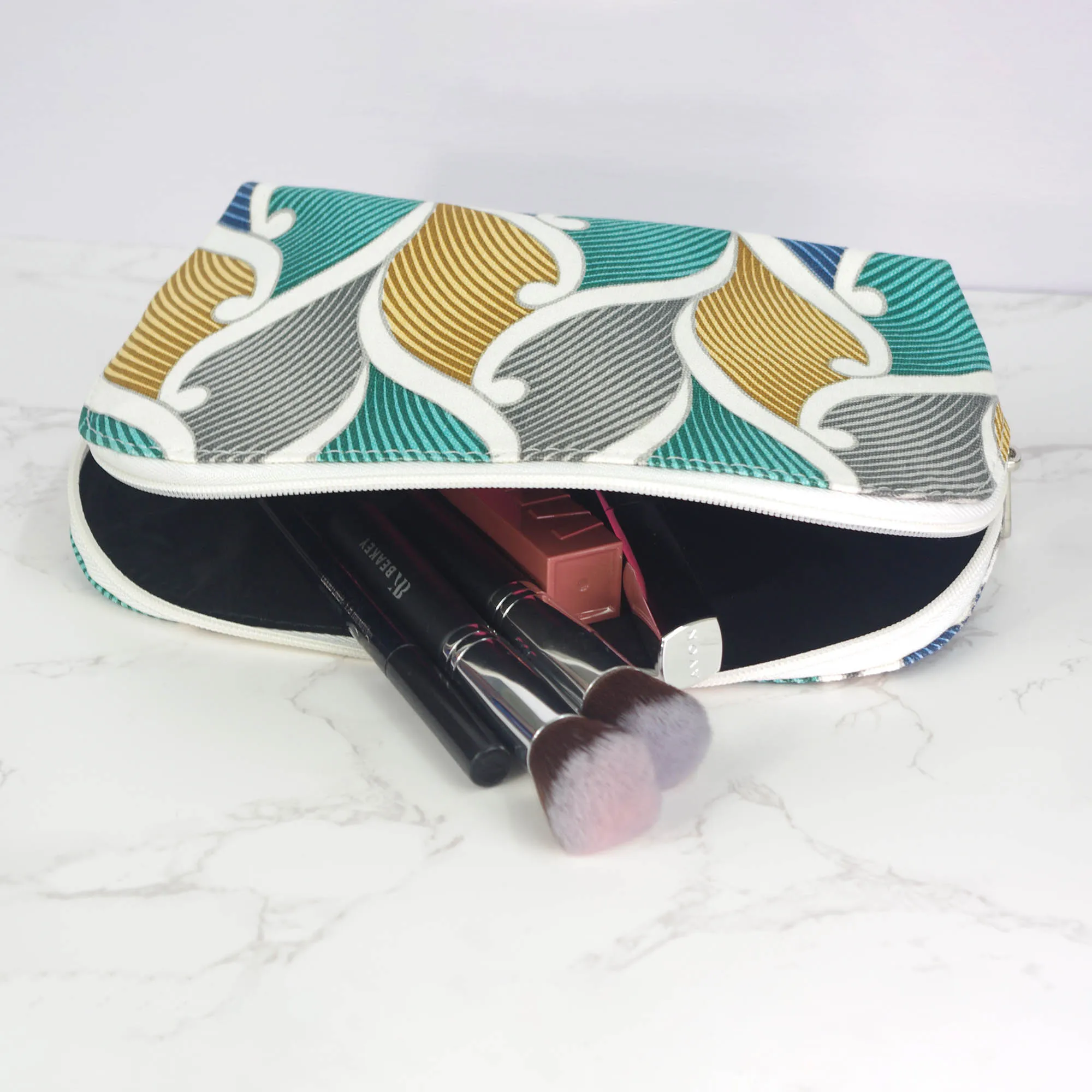Canvas Wash Bag /Makeup Pouch - Multi Leaves