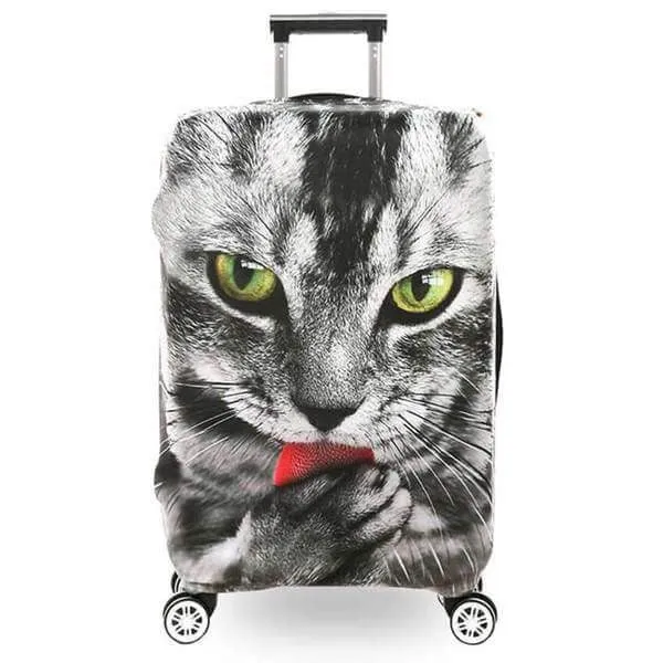 Cat Licking Paw | Premium Design | Luggage Suitcase Protective Cover