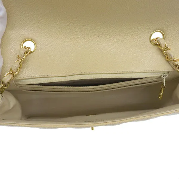 CHANEL Around 1992 Made Diana Flap Chain Bag 25Cm Beige