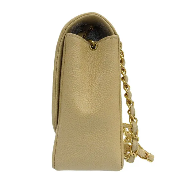 CHANEL Around 1992 Made Diana Flap Chain Bag 25Cm Beige