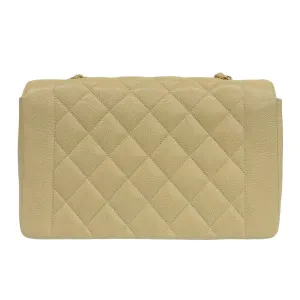 CHANEL Around 1992 Made Diana Flap Chain Bag 25Cm Beige