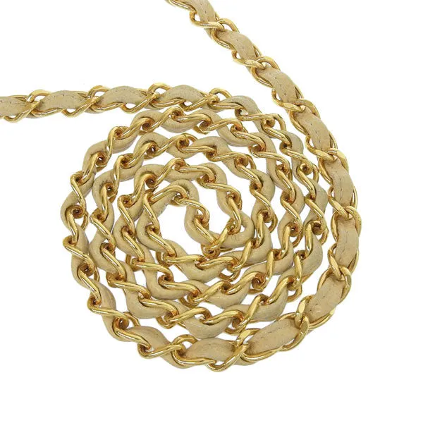 CHANEL Around 1992 Made Diana Flap Chain Bag 25Cm Beige