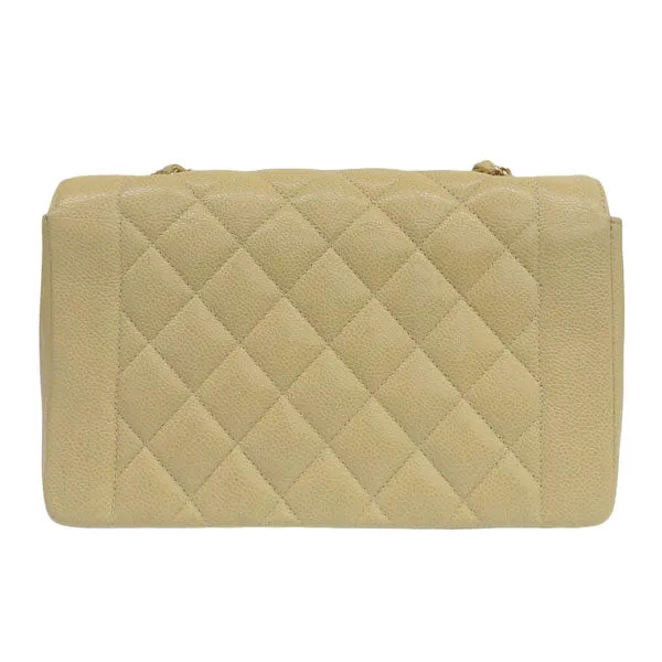 CHANEL Around 1992 Made Diana Flap Chain Bag 25Cm Beige
