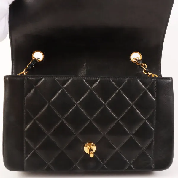 CHANEL Around 1992 Made Diana Flap Chain Bag 25Cm Black