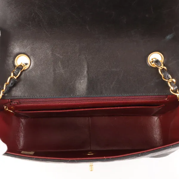 CHANEL Around 1992 Made Diana Flap Chain Bag 25Cm Black