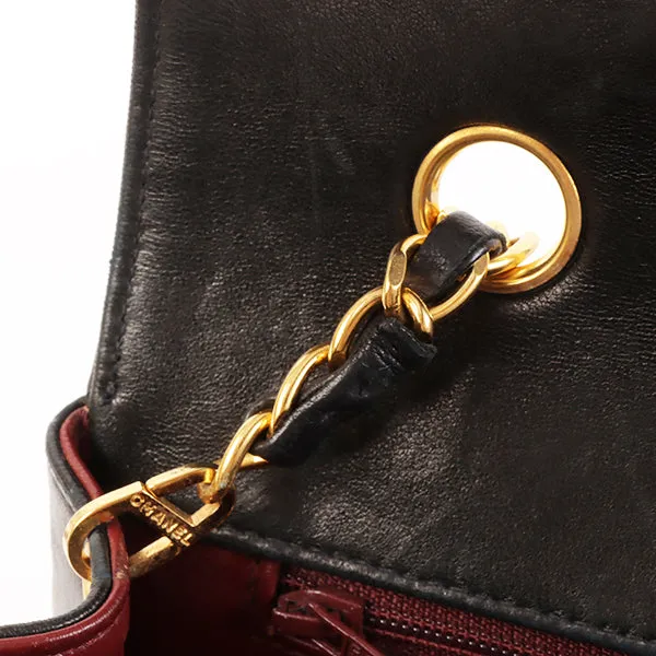 CHANEL Around 1992 Made Diana Flap Chain Bag 25Cm Black