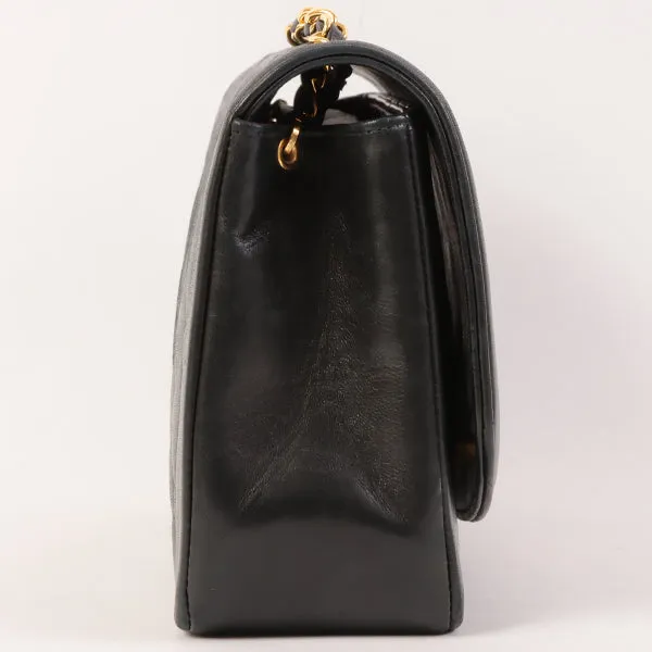 CHANEL Around 1992 Made Diana Flap Chain Bag 25Cm Black