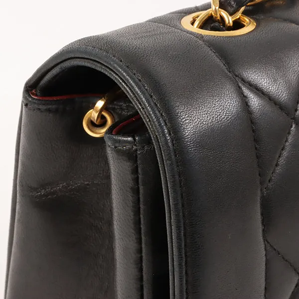 CHANEL Around 1992 Made Diana Flap Chain Bag 25Cm Black