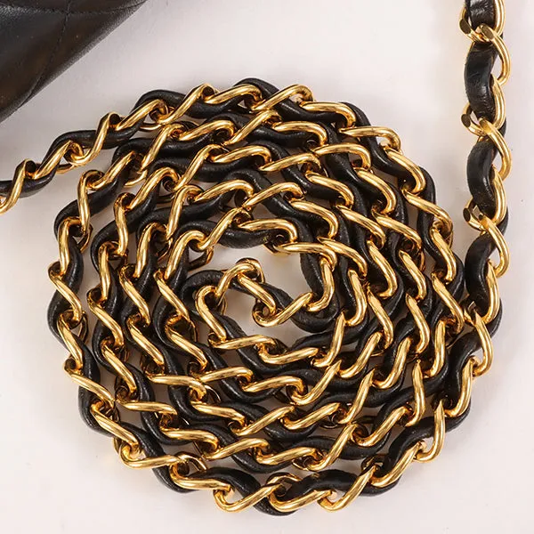 CHANEL Around 1992 Made Diana Flap Chain Bag 25Cm Black