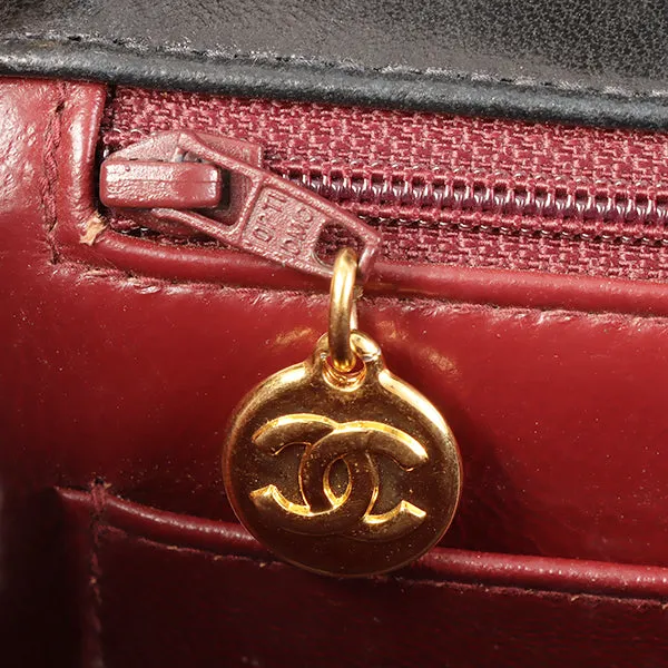 CHANEL Around 1992 Made Diana Flap Chain Bag 25Cm Black