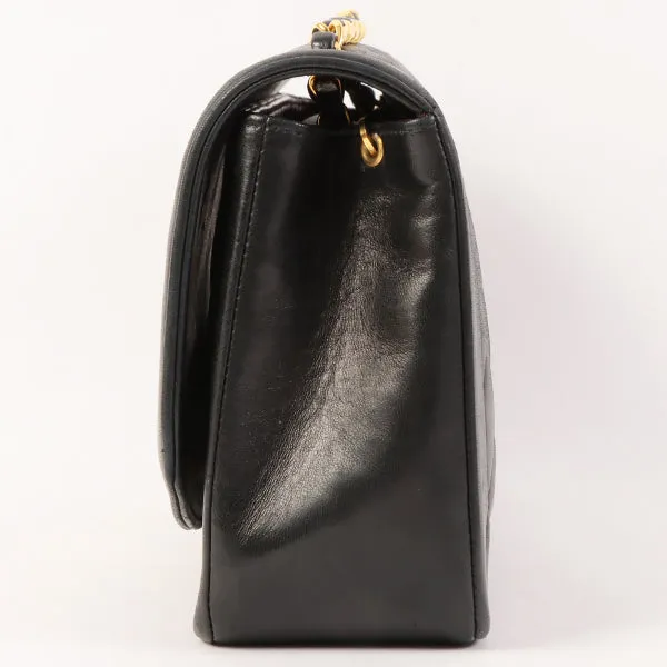 CHANEL Around 1992 Made Diana Flap Chain Bag 25Cm Black