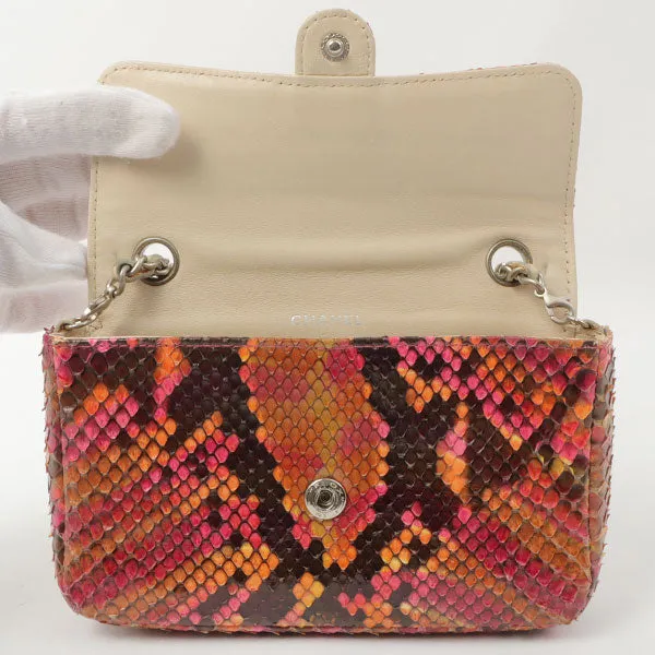 Chanel Around 2000 Made Python Cc Mark Mini Chain Bag Multi