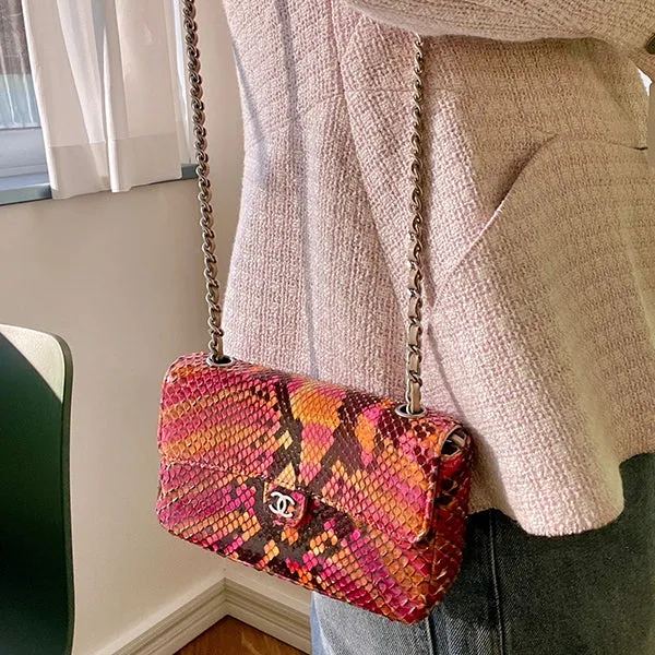 Chanel Around 2000 Made Python Cc Mark Mini Chain Bag Multi