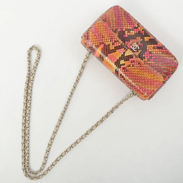 Chanel Around 2000 Made Python Cc Mark Mini Chain Bag Multi