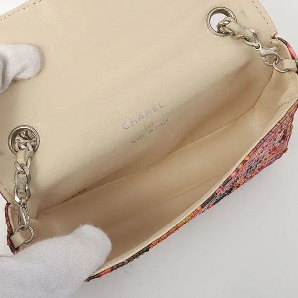 Chanel Around 2000 Made Python Cc Mark Mini Chain Bag Multi