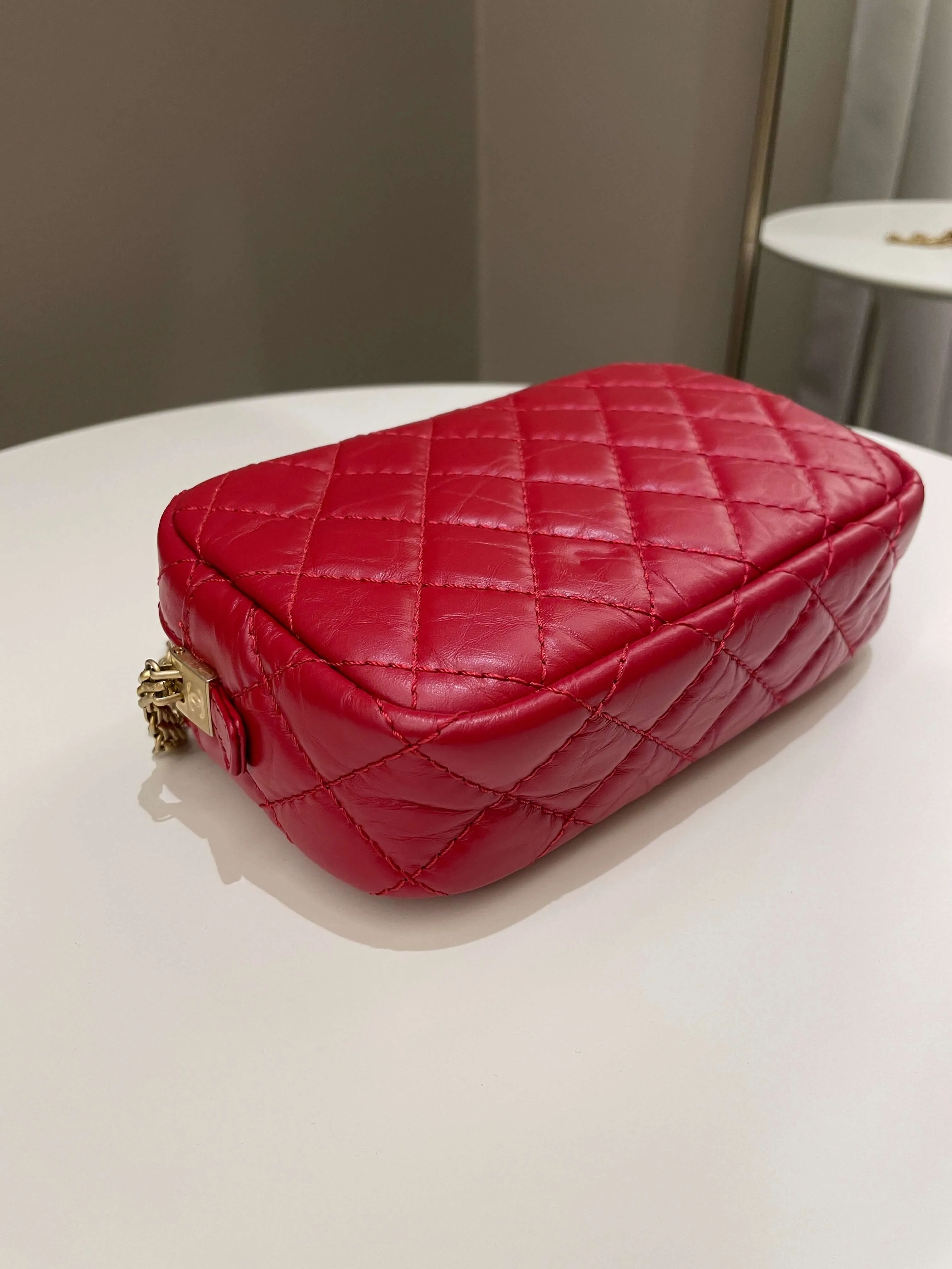 Chanel Quilted 2.55 Reissue Camera Bag Red Aged Calfskin
