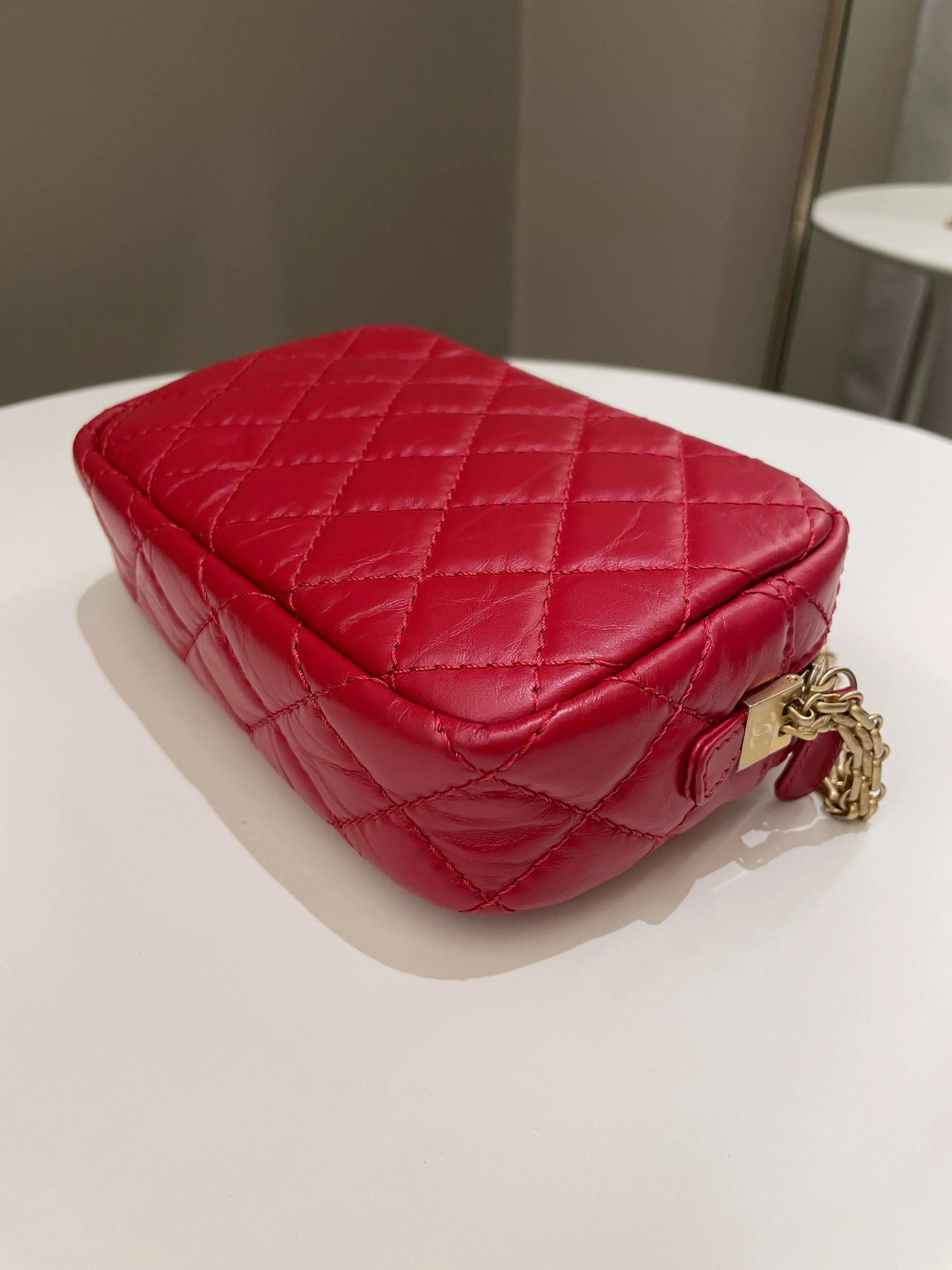 Chanel Quilted 2.55 Reissue Camera Bag Red Aged Calfskin