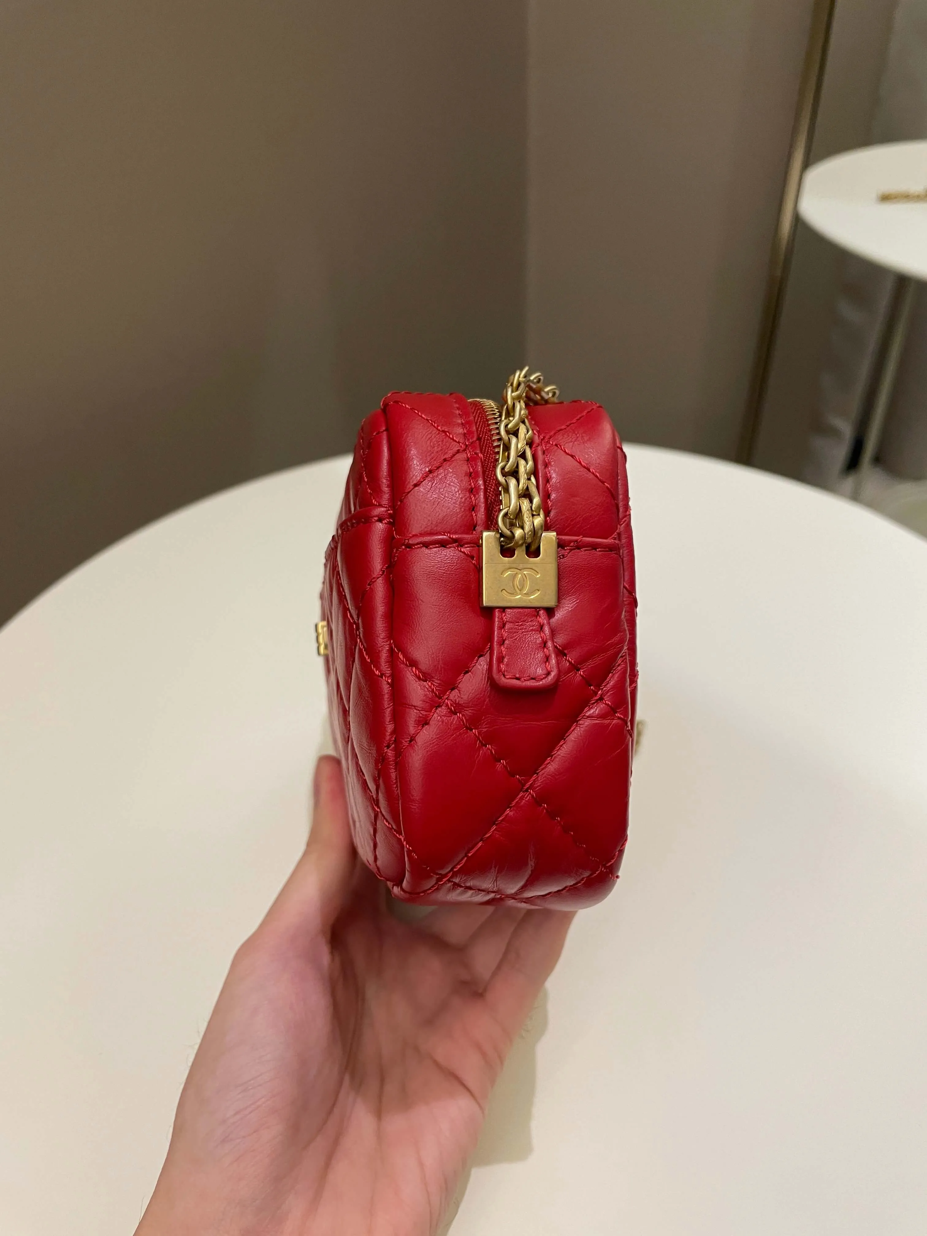 Chanel Quilted 2.55 Reissue Camera Bag Red Aged Calfskin