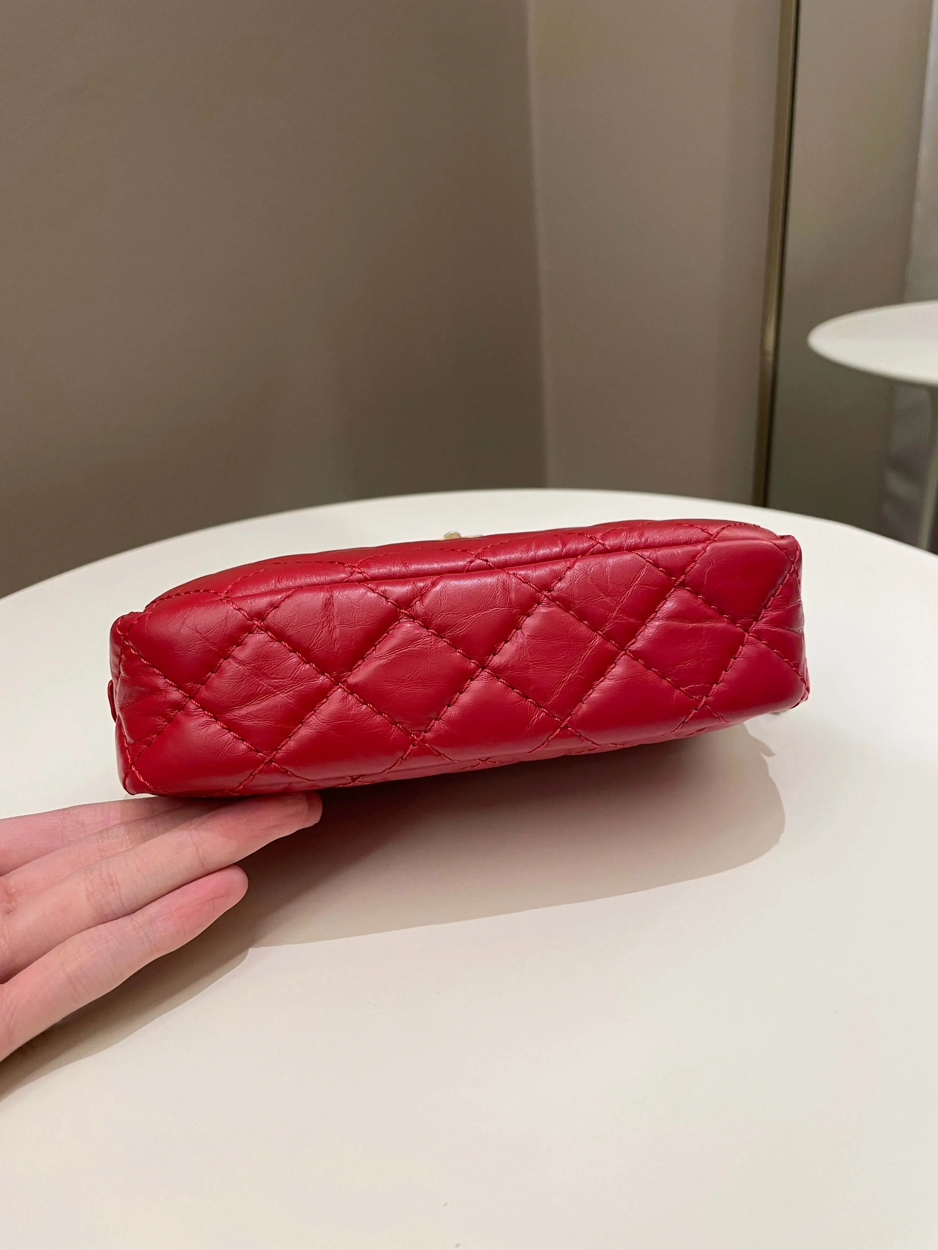 Chanel Quilted 2.55 Reissue Camera Bag Red Aged Calfskin