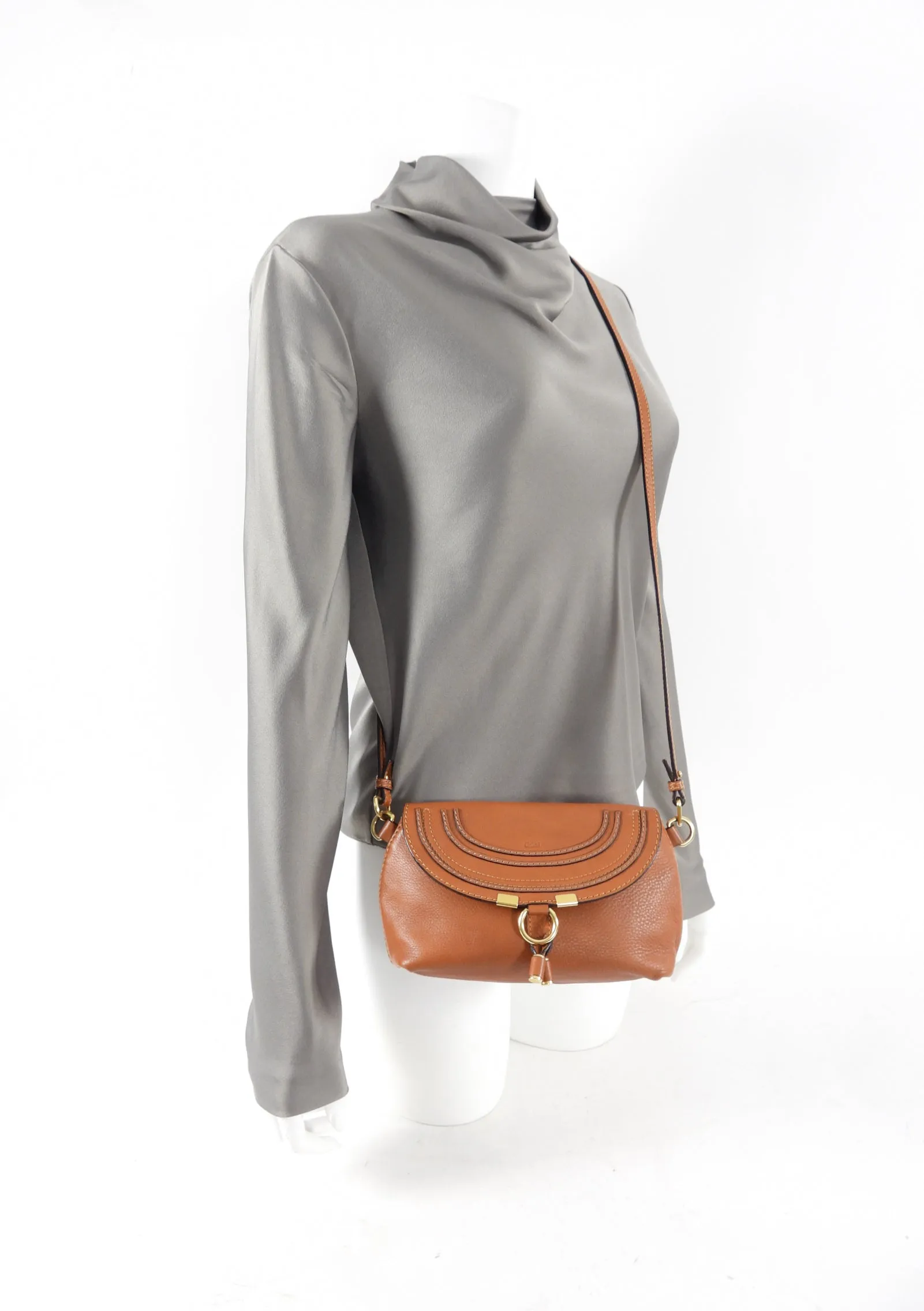Chloe Tan Mini Marcie Crossbody Bag